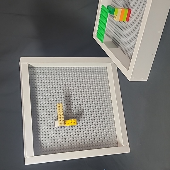 (2) Handmade 10"x10"  Gray LEGO Shadow Box Frame Wood Box - Picture 10 of 12